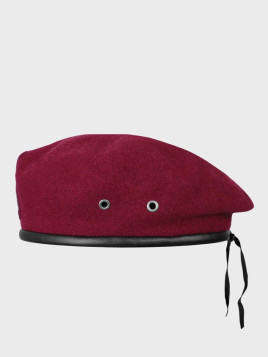 BB-TEX BERET KLASA MUNDUROWA WEŁNIANY TŁOCZONY Z ORŁEM BORDOWY 55