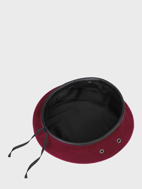 BB-TEX BERET KLASA MUNDUROWA WEŁNIANY TŁOCZONY Z ORŁEM BORDOWY 55
