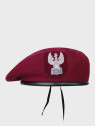 BB-TEX BERET KLASA MUNDUROWA WEŁNIANY TŁOCZONY Z ORŁEM BORDOWY 55