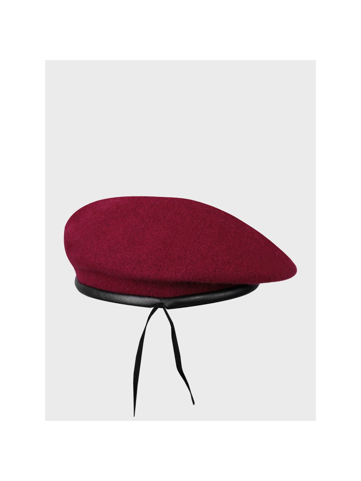BB-TEX BERET KLASA MUNDUROWA WEŁNIANY TŁOCZONY Z ORŁEM BORDOWY 55