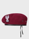 BB-TEX BERET KLASA MUNDUROWA WEŁNIANY TŁOCZONY Z ORŁEM BORDOWY 55