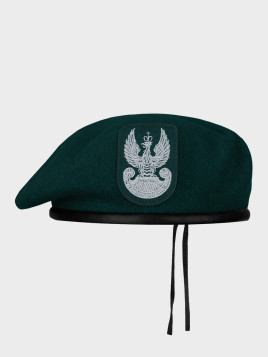 BB-TEX BERET WOJSKOWY WEŁNIANY TŁOCZONY Z ORŁEM ZIELONY 61