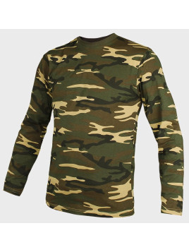 MIL-TEC KOSZULKA Z DŁUGIM RĘKAWEM LONGSLEEVE WOODLAND 3XL