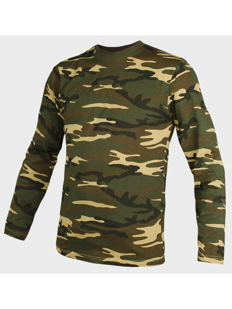 MIL-TEC KOSZULKA Z DŁUGIM RĘKAWEM LONGSLEEVE WOODLAND 3XL