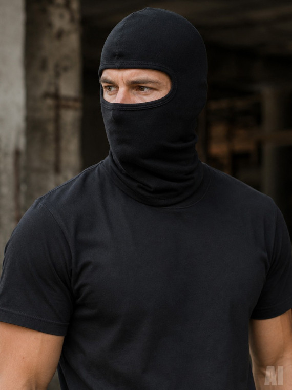 MIL-TEC KOMINIARKA BALACLAVA NOMEX 1 OTWÓR CZARNA