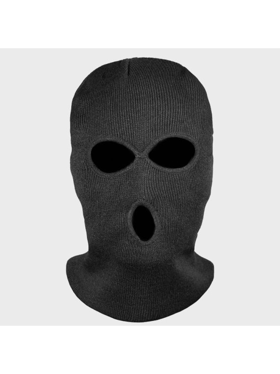 MIL-TEC KOMINIARKA BALACLAVA AKRYL 3 OTWORY CZARNA