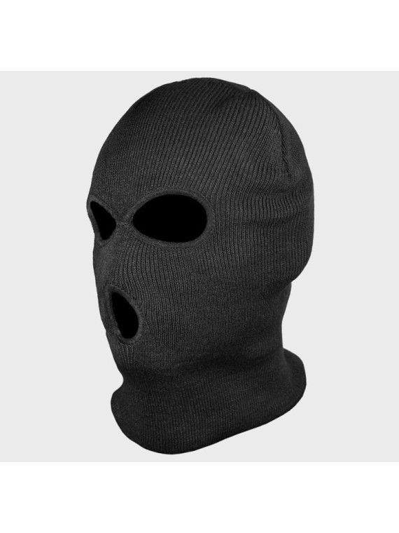 MIL-TEC KOMINIARKA BALACLAVA AKRYL 3 OTWORY CZARNA