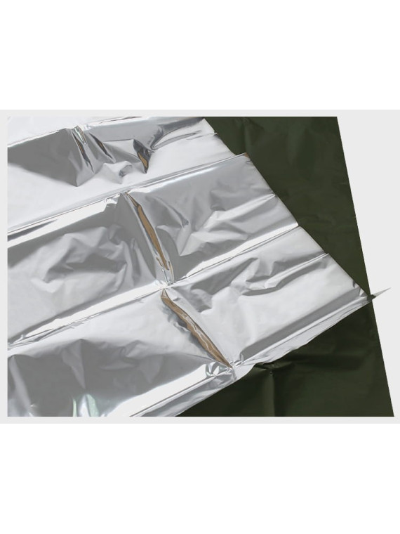 MIL-TEC KOC TERMICZNY RATOWNICZY FOLIA 215X130 CM Srebrno-oliwkowy
