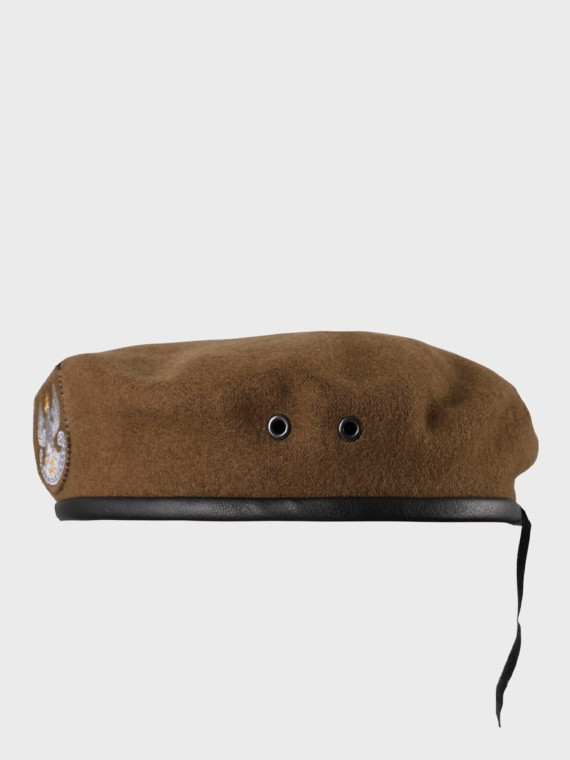 BB-TEX BERET WOT WOJSKOWY WEŁNIANY TŁOCZONY BRĄZOWY 64