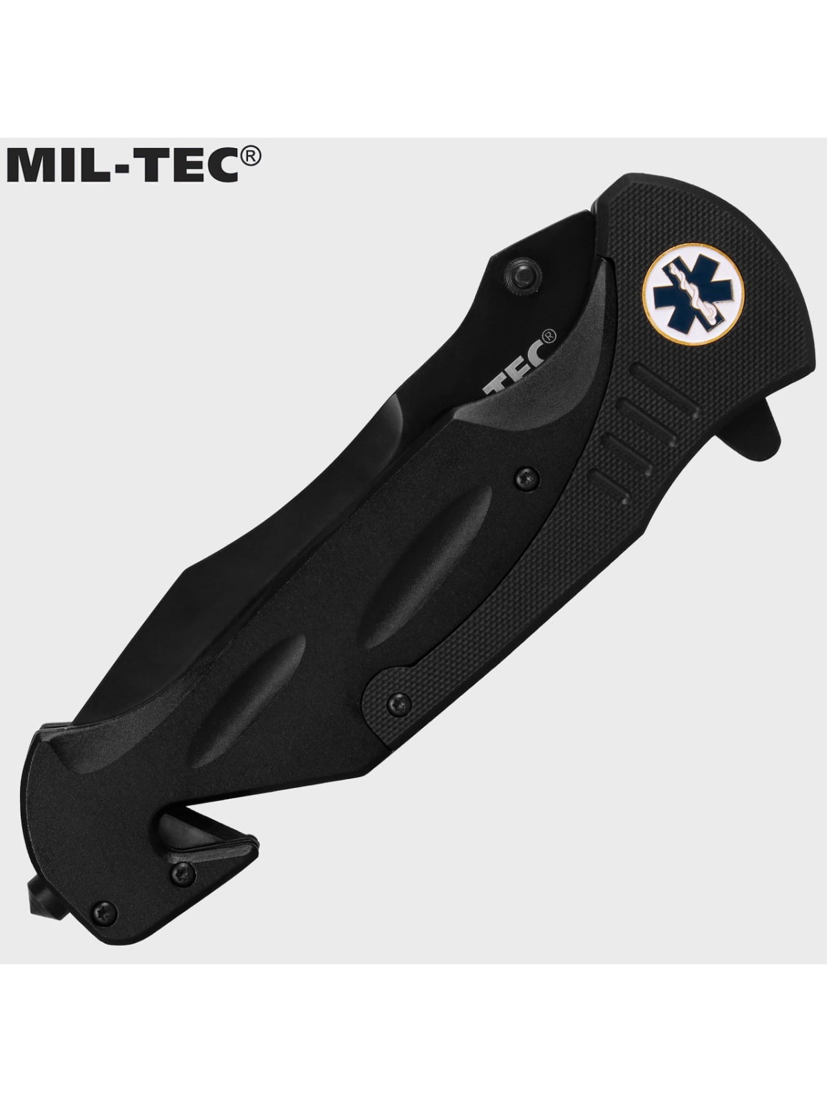 MIL-TEC NÓŻ SKŁADANY RATOWNICZY RESCUE MEDICAL CZARNY