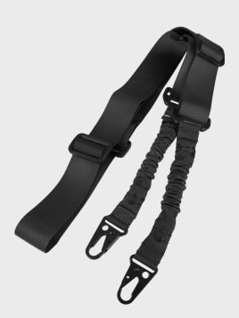 MIL-TEC PAS NOŚNY DO BRONI DWUPUNKTOWY BUNGEE CZARNY