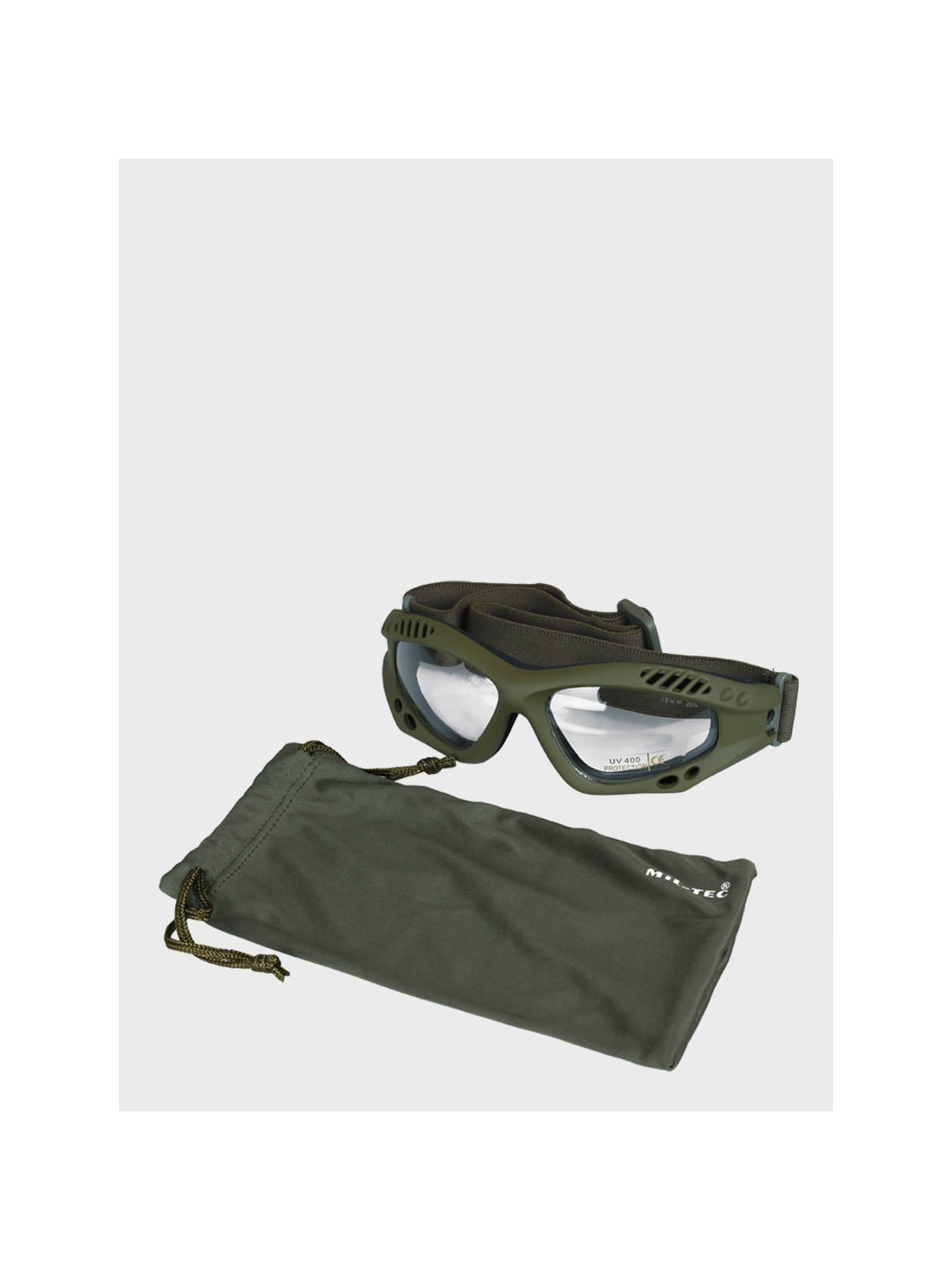 MIL-TEC OKULARY TAKTYCZNE COMMANDO CLEAR UV 400 OLIWKOWE
