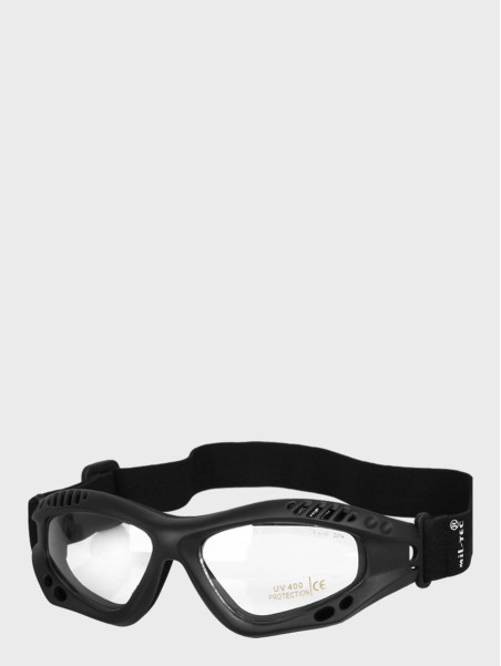 MIL-TEC OKULARY TAKTYCZNE COMMANDO CLEAR UV 400 CZARNE