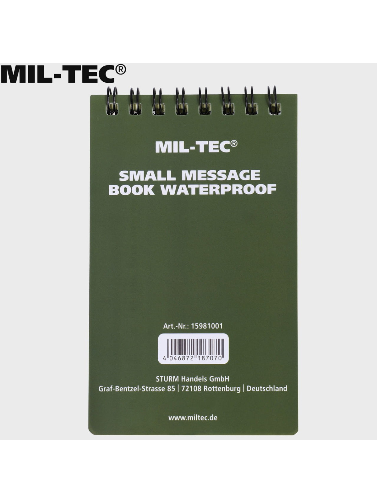 MIL-TEC NOTES WODOODPORNY NOTATNIK BLOK MELDUNKOWY 7,5x13 cm