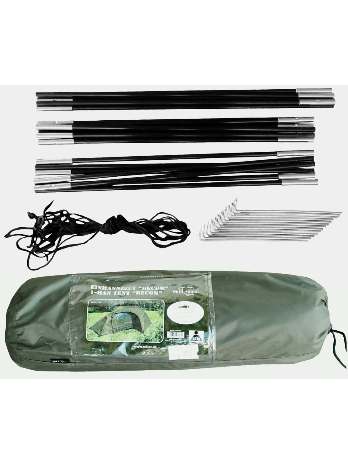 MIL-TEC NAMIOT MILITARNY WODOODPORNY 1 OSOBOWY RECOM OLIWKOWY