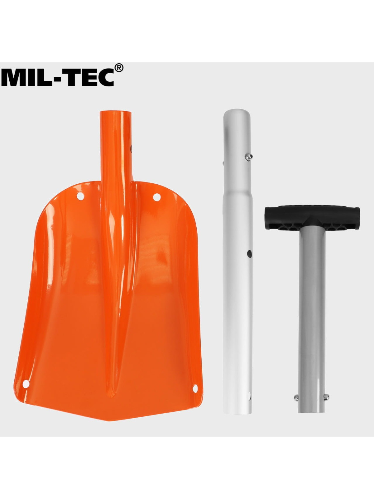 MIL-TEC ŁOPATA DO ŚNIEGU SKŁADANA ALUMINIOWA LEKKA POMARAŃCZOWA