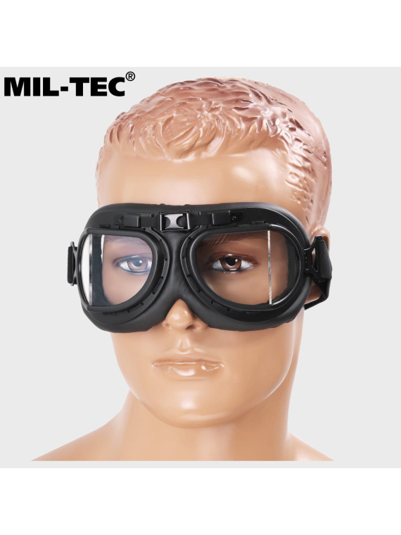 MIL-TEC LOTNICZE GOGLE PILOTA RAF REPLIKA CZARNE