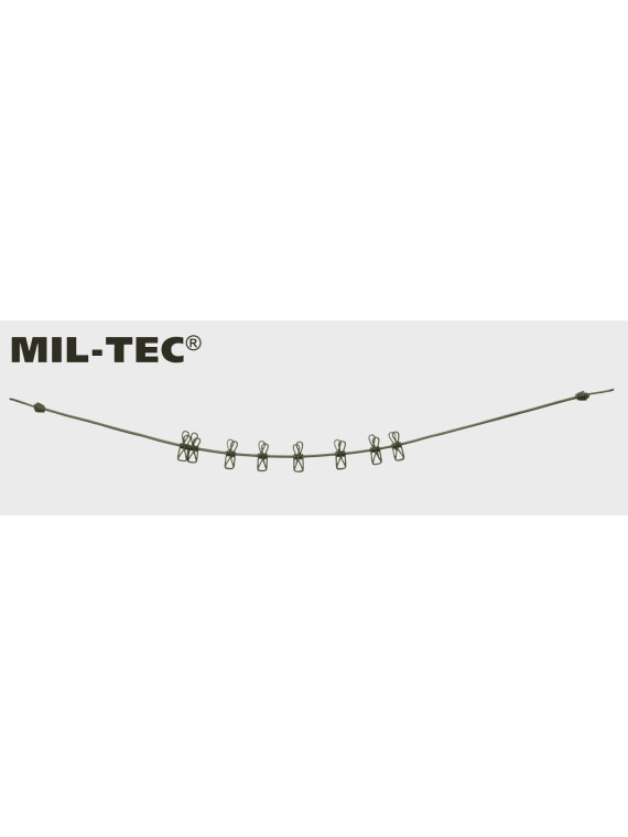 MIL-TEC LINKA NA PRANIE Z KLAMERKAMI TURYSTYCZNA OLIWKOWA