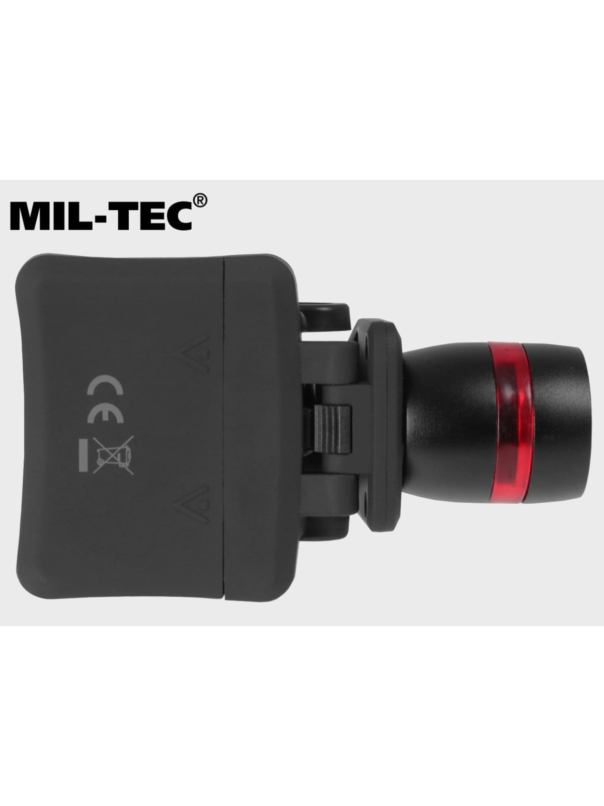 MIL-TEC LATARKA NA CZAPKĘ Z DASZKIEM 150LM CZOŁÓWKA Z ZOOM CZARNA