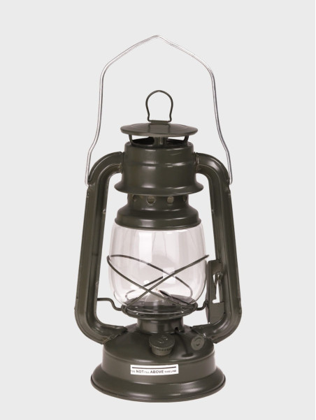 MIL-TEC LAMPA NAFTOWA Z UCHWYTEM 28CM STAL OLIWKOWA