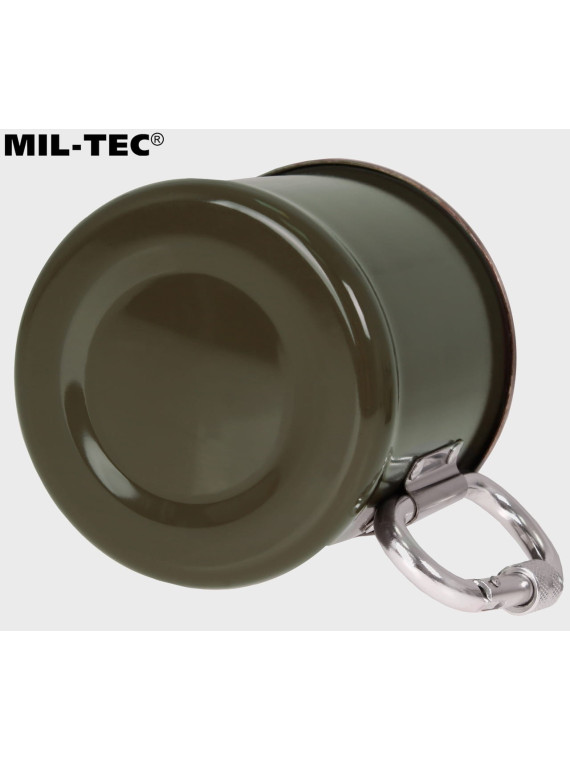 MIL-TEC KUBEK TERMICZNY Z KARABIŃCZYKIEM 500ML STAL NIERDZEWNA OLIWKOWY