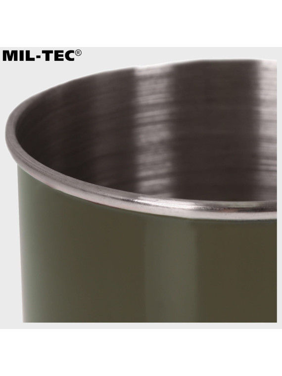 MIL-TEC KUBEK TERMICZNY Z KARABIŃCZYKIEM 500ML STAL NIERDZEWNA OLIWKOWY