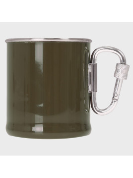 MIL-TEC KUBEK TERMICZNY Z KARABIŃCZYKIEM 250ML STAL NIERDZEWNA OLIWKOWY