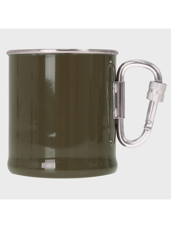 MIL-TEC KUBEK TERMICZNY Z KARABIŃCZYKIEM 250ML STAL NIERDZEWNA OLIWKOWY