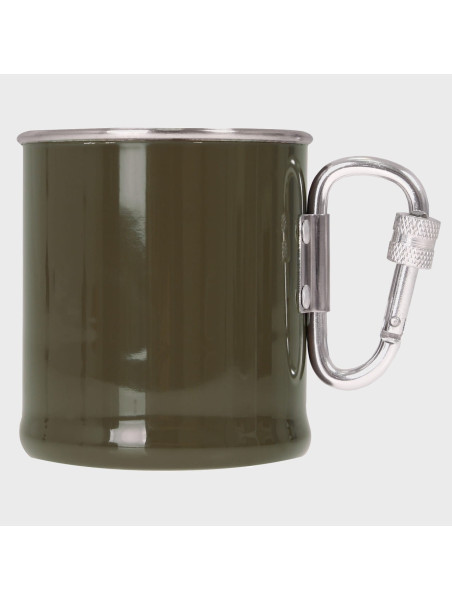 MIL-TEC KUBEK TERMICZNY Z KARABIŃCZYKIEM 250ML STAL NIERDZEWNA OLIWKOWY