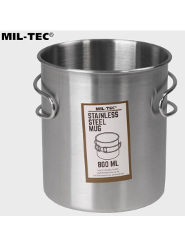 MIL-TEC KUBEK TURYSTYCZNY SKŁADANY UCHWYT 800ML STAL NIERDZEWNA