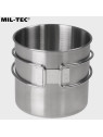 MIL-TEC KUBEK TURYSTYCZNY SKŁADANY UCHWYT 600ML STAL NIERDZEWNA