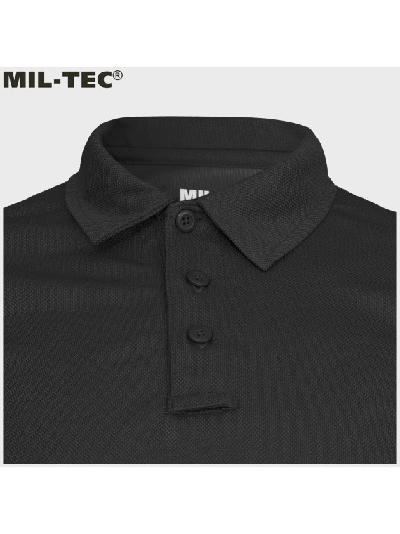 MIL-TEC KOSZULKA POLO QUICKDRY TERMOAKTYWNA CZARNA 3XL