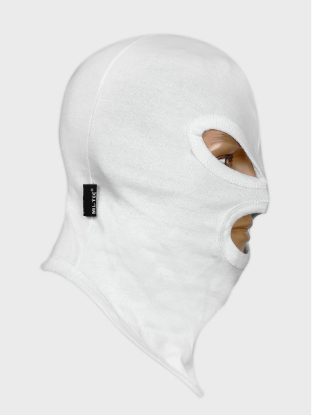 MIL-TEC KOMINIARKA 3 OTWORY CZAPKA BALACLAVA BAWEŁNA BIAŁA 