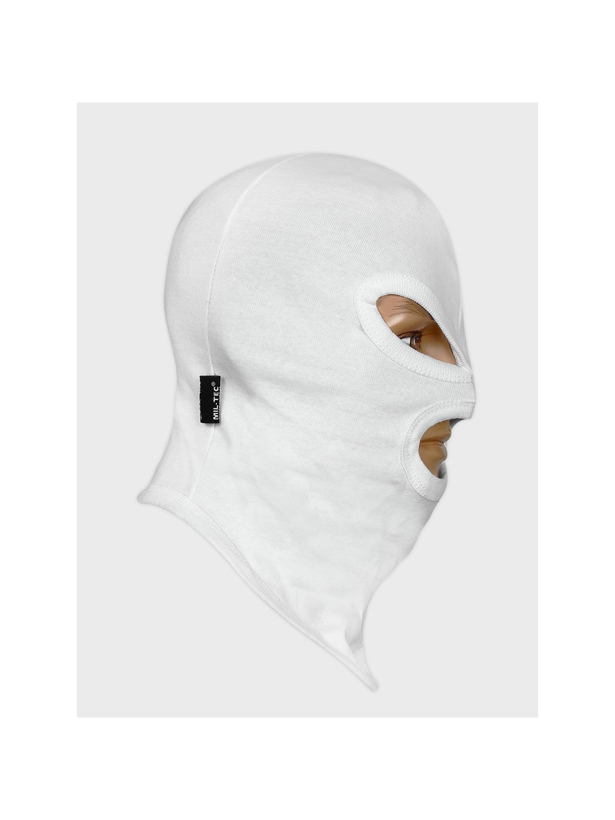 MIL-TEC KOMINIARKA 3 OTWORY CZAPKA BALACLAVA BAWEŁNA BIAŁA 