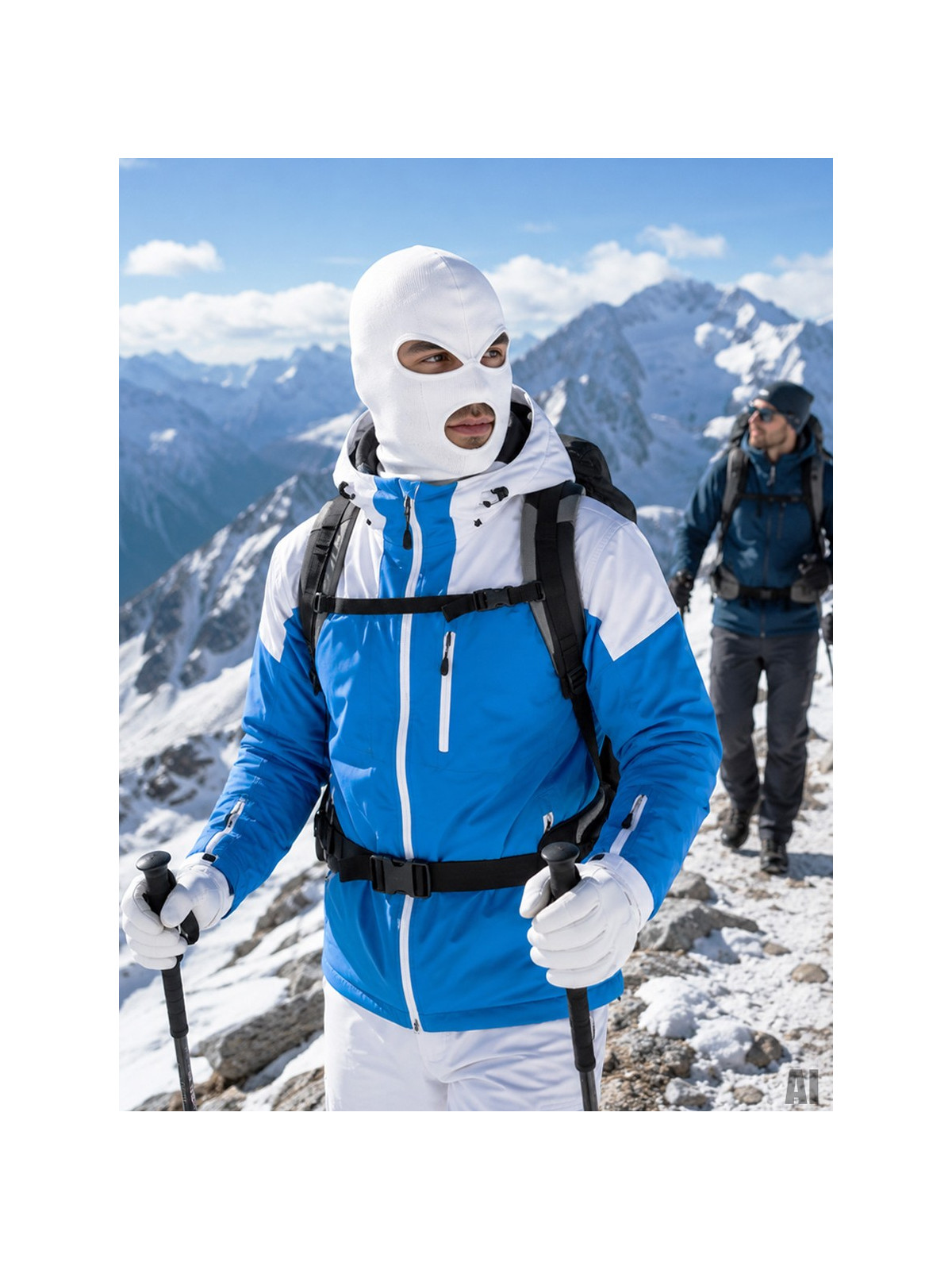 MIL-TEC KOMINIARKA 3 OTWORY CZAPKA BALACLAVA BAWEŁNA BIAŁA 