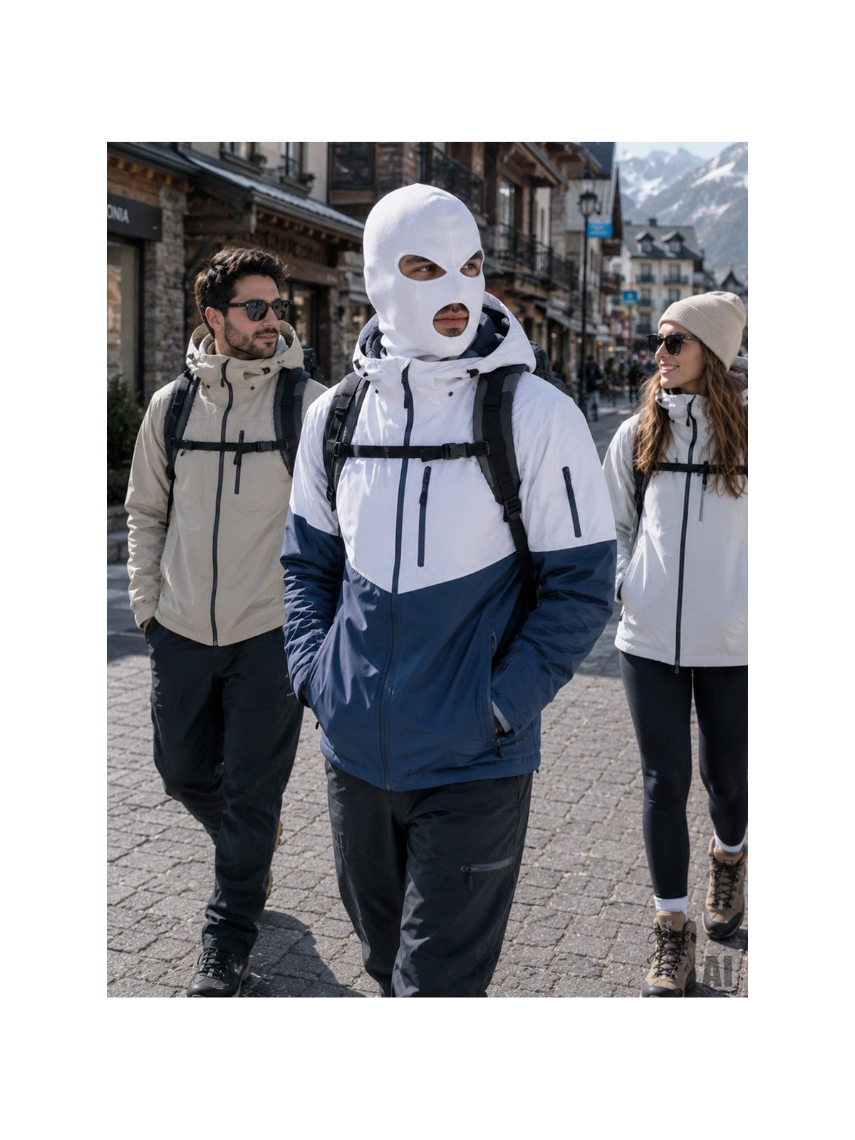 MIL-TEC KOMINIARKA 3 OTWORY CZAPKA BALACLAVA BAWEŁNA BIAŁA 