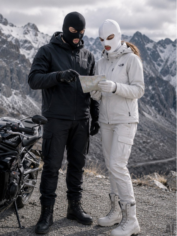 MIL-TEC KOMINIARKA 3 OTWORY CZAPKA BALACLAVA BAWEŁNA BIAŁA 