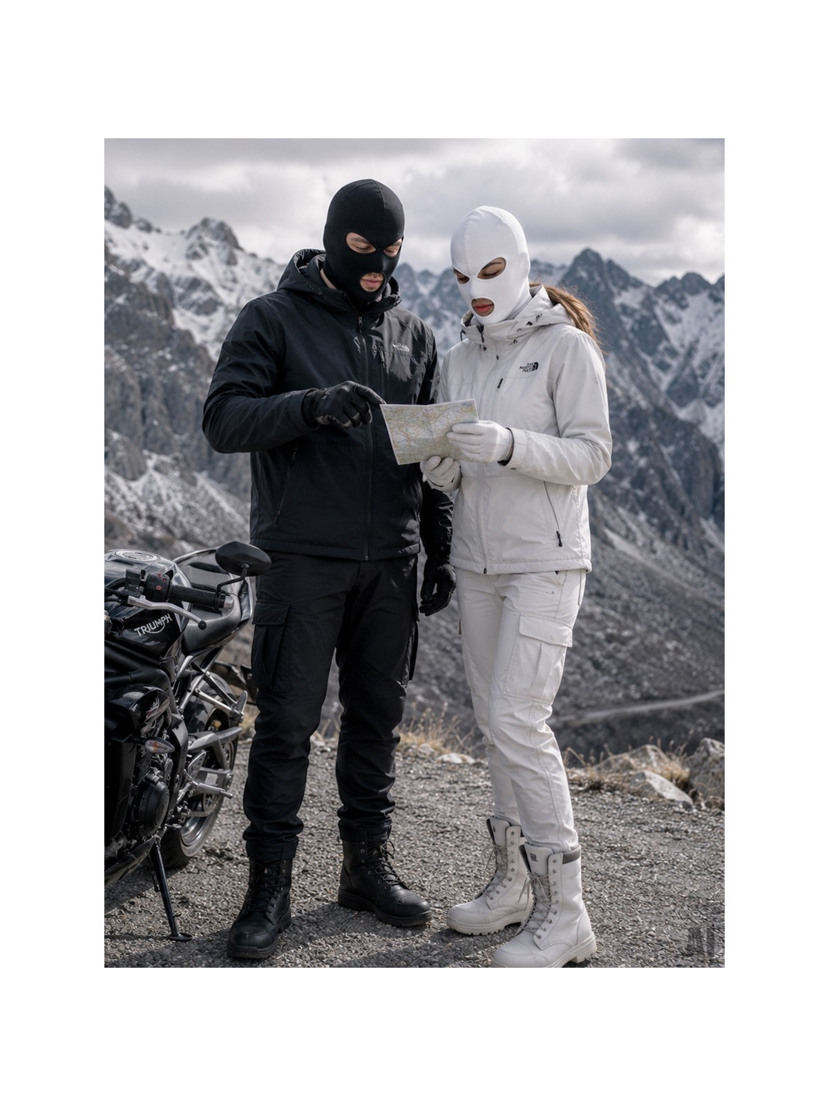 MIL-TEC KOMINIARKA 3 OTWORY CZAPKA BALACLAVA BAWEŁNA BIAŁA 