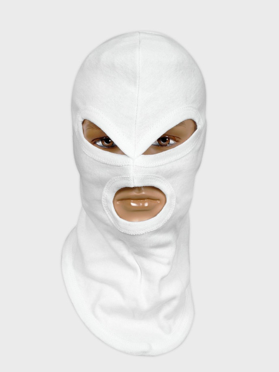 MIL-TEC KOMINIARKA 3 OTWORY CZAPKA BALACLAVA BAWEŁNA BIAŁA 