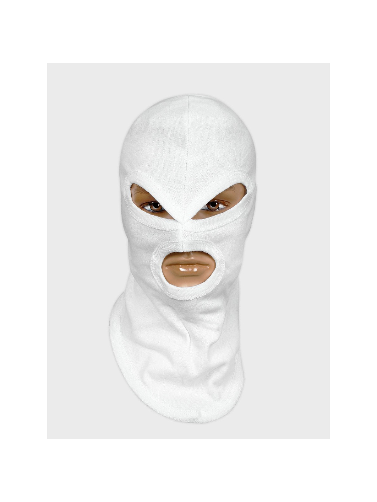 MIL-TEC KOMINIARKA 3 OTWORY CZAPKA BALACLAVA BAWEŁNA BIAŁA 