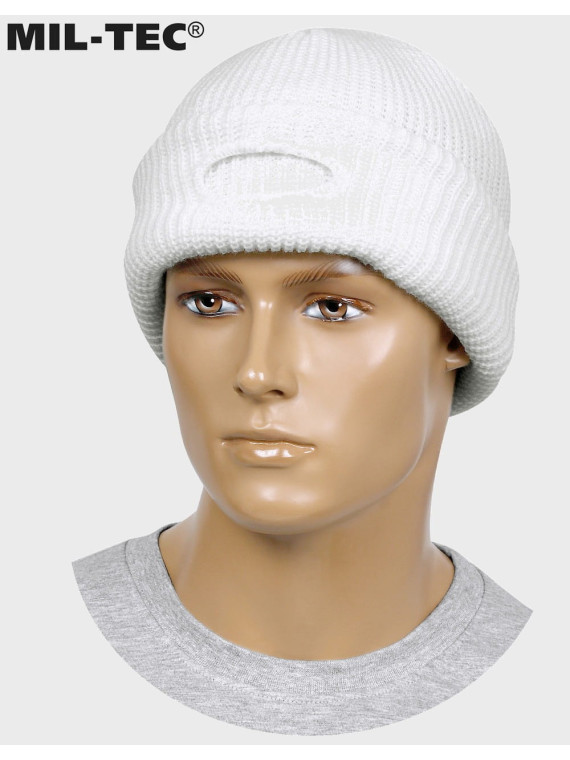 MIL-TEC KOMINIARKA 3 OTWORY CZAPKA BALACLAVA AKRYL BIAŁA 