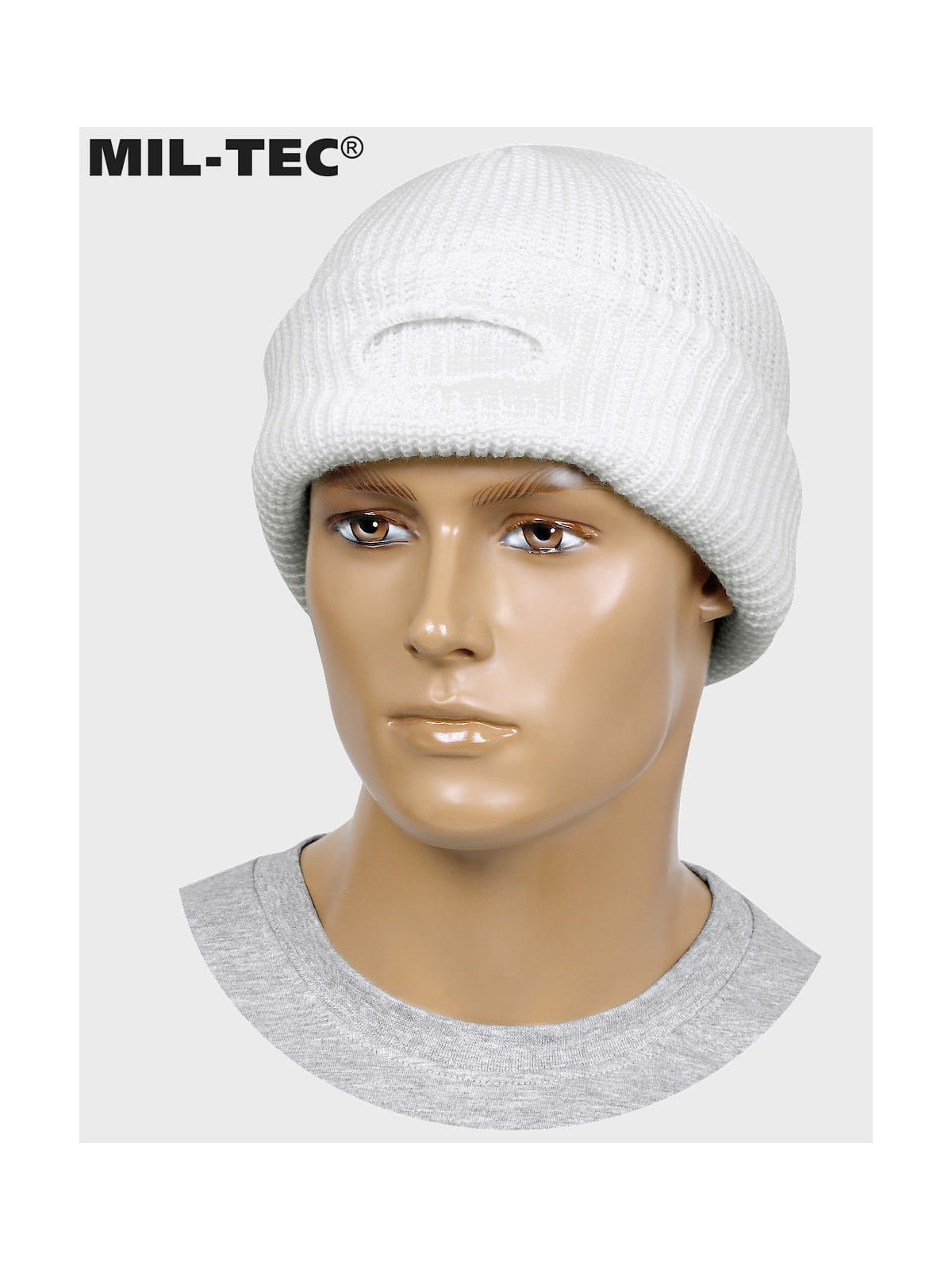 MIL-TEC KOMINIARKA 3 OTWORY CZAPKA BALACLAVA AKRYL BIAŁA 