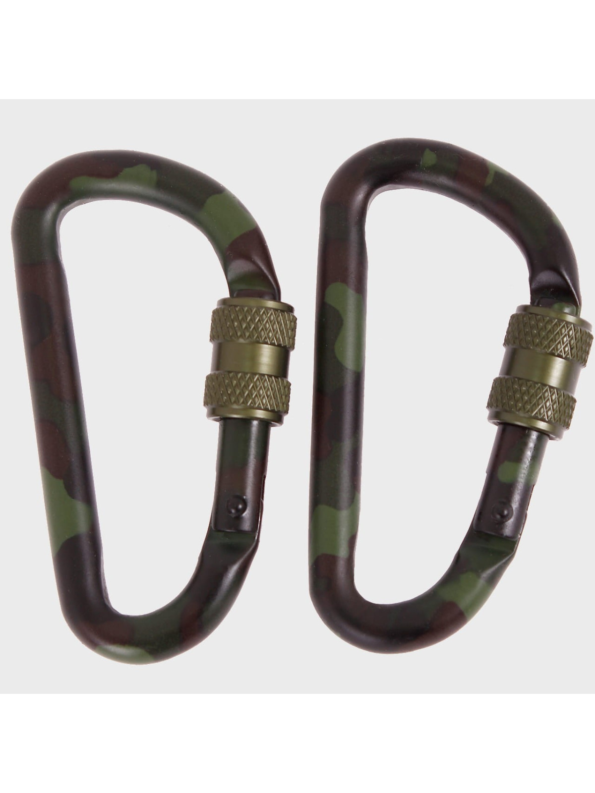 MIL-TEC KARABIŃCZYK KARABINEK Z BLOKADĄ 2SZT. WL 80MM WOODLAND
