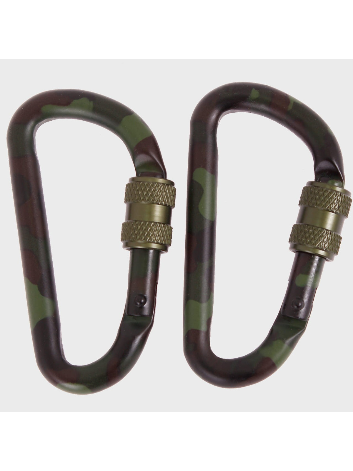 MIL-TEC KARABIŃCZYK KARABINEK Z BLOKADĄ 2SZT. WL 60MM WOODLAND