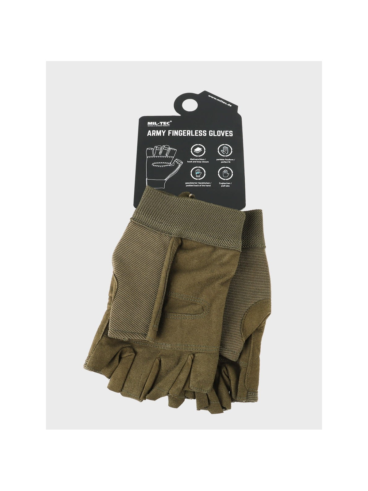 MIL-TEC RĘKAWICE TAKTYCZNE BEZ PALCÓW ARMY OLIWKOWY XXL