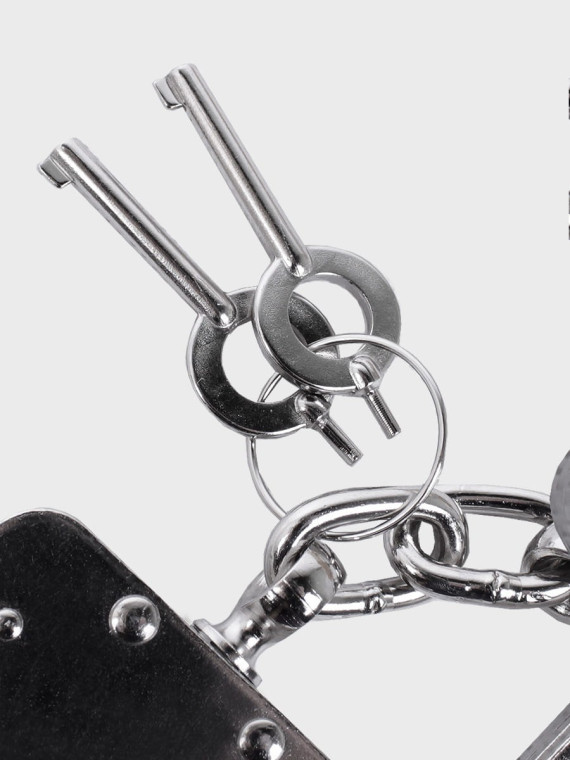 MIL-TEC KAJDANKI DOUBLE LOCK STALOWE SREBRNE