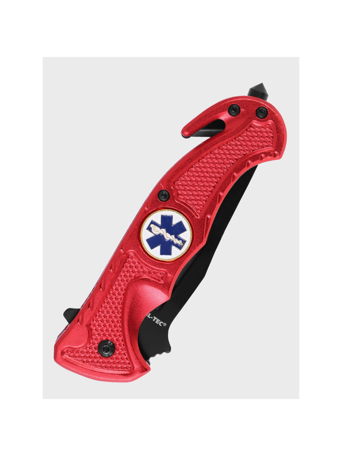 MIL-TEC NÓŻ RATOWNICZY RESCUE PARAMEDIC CZERWONY