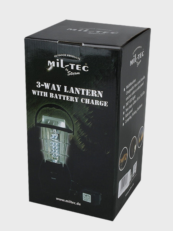 MIL-TEC LAMPA SOLARNA AKUMULATOROWA DYNAMO LED CZARNA