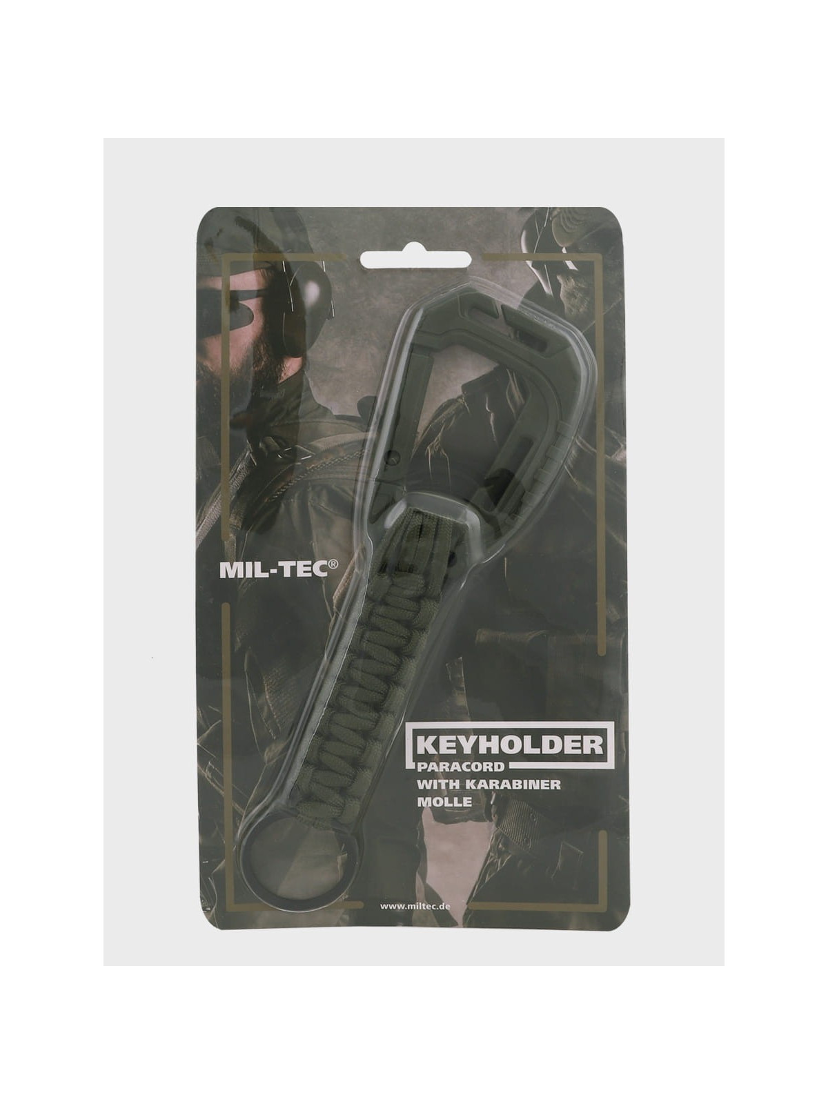 MIL-TEC BRELOK KARABIŃCZYK LINKA PARACORD OLIWKOWY