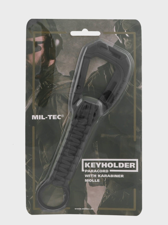 MIL-TEC BRELOK KARABIŃCZYK LINKA PARACORD CZARNY